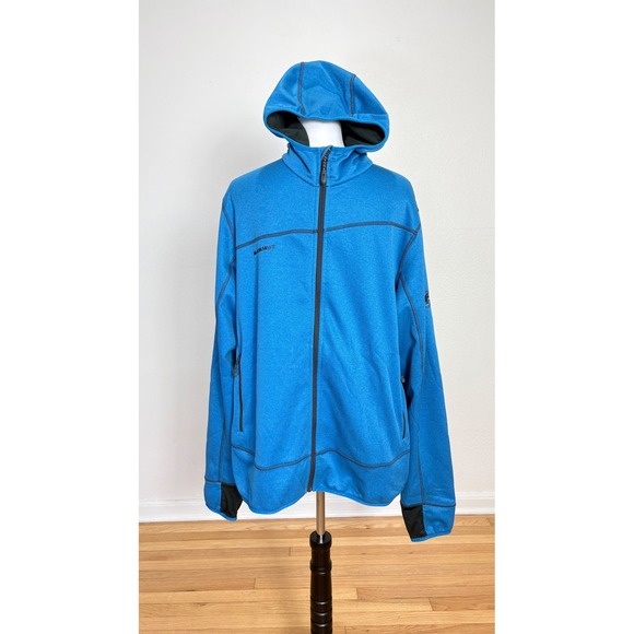 Mammut Other - Mammut Blue Polartec Hooded Fleece Jacket Men Size 2XL Performance Gorpcore